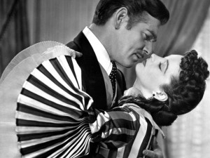 Rhett Butler (Clark Gable) being frank with Scarlett O'Hara (Vivien Leigh).