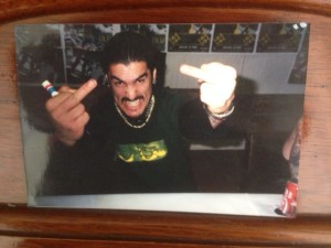 Machine Head frontman Robb Flynn giving me the finger while I'm supposed to be in school doing my music exam.