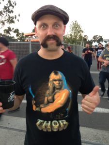 The eyes say it all. I scared this poor guy at a music festival because I loved his t-shirt a tad too much. 